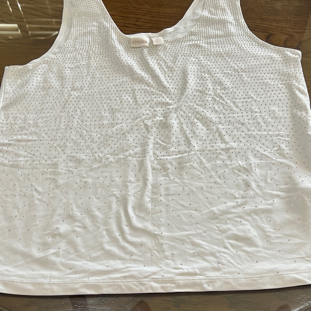 Chico’s Sparkling White Tank Top